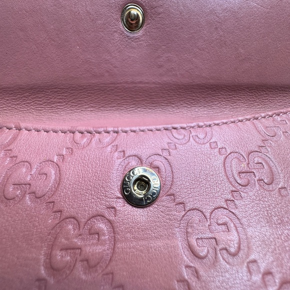 Gucci Heart GG Guccissima Embellished Pink Continental Leather Wallet - Picture 9 of 16